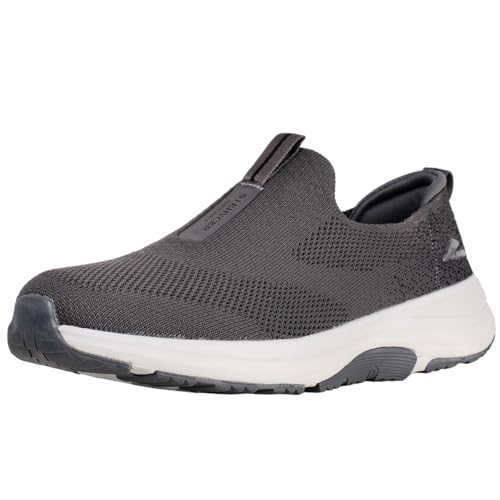 zpllsbratos Slip on Sportschuhe Herren Casual Wanderschuhe Laufschuhe Freizeitschuhe Walkingschuhe Atmungsaktiv Leichte Sneaker Ohne Schnürsenkel 40-46(Grau,42) von zpllsbratos