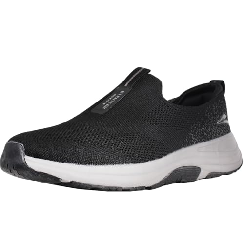 zpllsbratos Slip on Sportschuhe Herren Casual Wanderschuhe Laufschuhe Freizeitschuhe Walkingschuhe Atmungsaktiv Leichte Sneaker Ohne Schnürsenkel 40-46(Schwarz,43) von zpllsbratos