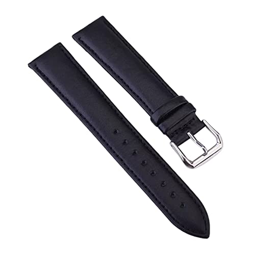 12-24mm Schwarz/Braun Herren Echtleder Uhrenarmband Silberne Dornschließe Uhrenarmbänder Ersatz Uhrenzubehör, 12mm 12-24mm Schwarz/Braun Herren Echtleder Uhrenarmband Silberne Dornschließe Uhrenarmbänder Ersatz Uhrenzubehör, 12mm von zssmGood