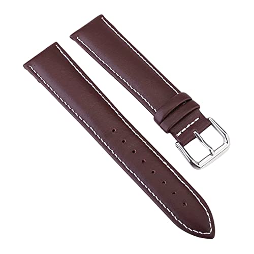 12-24mm Schwarz/Braun Herren Echtleder Uhrenarmband Silberne Dornschließe Uhrenarmbänder Ersatz Uhrenzubehör, 24mm 12-24mm Schwarz/Braun Herren Echtleder Uhrenarmband Silberne Dornschließe Uhrenarmbänder Ersatz Uhrenzubehör, 24mm von zssmGood