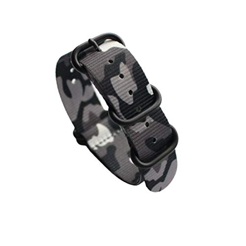 18mm/20mm/22mm/24mm Nylon-Militär tarnt Uhrenarmbänder NATO Armband Sport atmungsaktiv Uhrenarmband C Black Buckle, 18mm von zssmGood