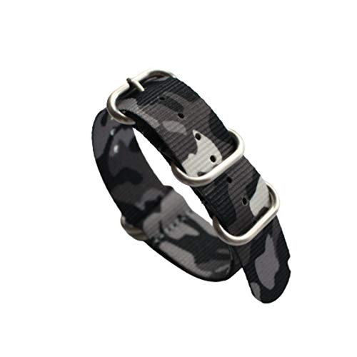 18mm/20mm/22mm/24mm Nylon-Militär tarnt Uhrenarmbänder NATO Armband Sport atmungsaktiv Uhrenarmband C Silver Buckle, 22mm von zssmGood