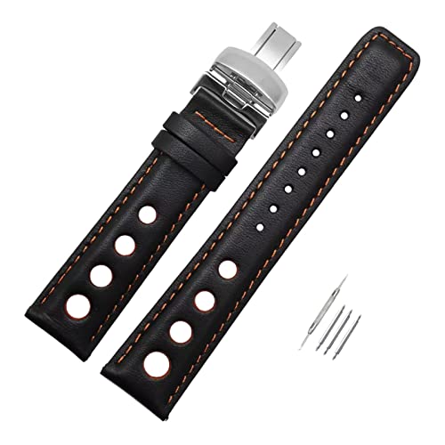 20mm schwarzes, einfaches, atmungsaktives Echtleder-Uhrenarmband mit Schmetterlings-Schnellverschluss und Installationswerkzeugen, 20mm 20mm schwarzes, einfaches, atmungsaktives Echtleder-Uhrenarmband mit Schmetterlings-Schnellverschluss und Installationswerkzeugen, 20mm von zssmGood