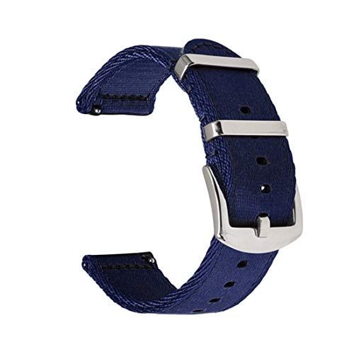 Komfortable Nylon Military Uhrenarmband 18mm/20mm/22mm Armband Ersatz mit Schnellspanner Federsteg Blau, 20mm Schwarz Buckle von zssmGood