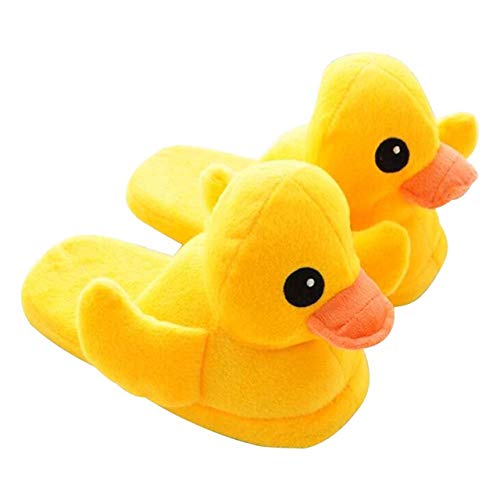 zteng Große gelbe Plüsch-Hausschuhe, Winterente Ente, Gummipantoffel, niedliches Enten-Design, Unisex, für den Innenbereich, gelb, 39/43 EU von zteng