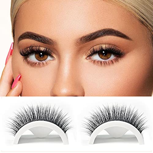 Wiederverwendbare selbstklebende falsche Wimpern keine klebenden Wimpern einfach anzubringen handgefertigte falsche Wimpern für Frauen und Mädchen 2 Paar (W02) von ztowoto