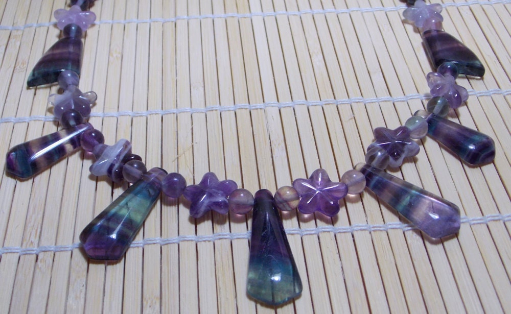 Fluorit Und Amethyst Halskette Fluorit Und Amethyst Halskette von ztwistdesigns