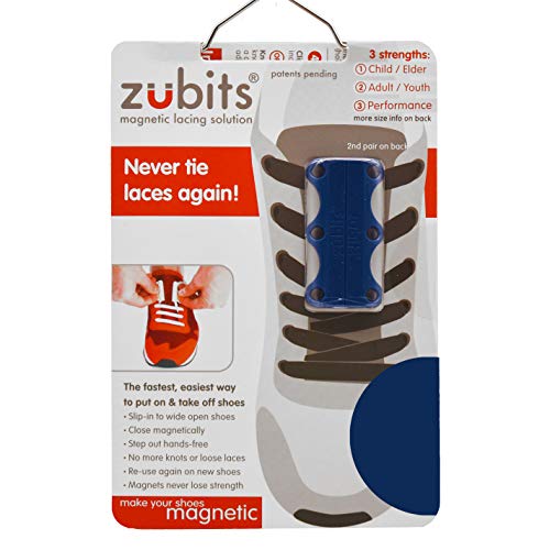 zubits® - Magnetische Schuhbinder/Magnetverschlüsse für Schuhe - Größe #1 Kinder und Senioren in dunkelblau von zubits