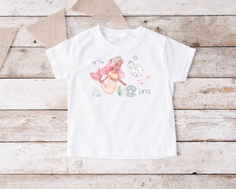 Bügelbild Oder Tshirt Meerjungfrau Geburtstagszahl Weiße Farbige Textilien Geburtstagsshirt Mermaid Mädchen Mädchenshirt Personalisiert von zuckerputzig