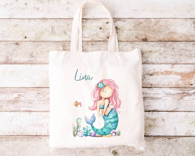 Kindertasche Meerjungfrau Wunschname Personalisiert Stoffbeutel Turnbeutel Rucksack Sportbeutel Kinderbeutel Geschenke Für Kinder von zuckerputzig