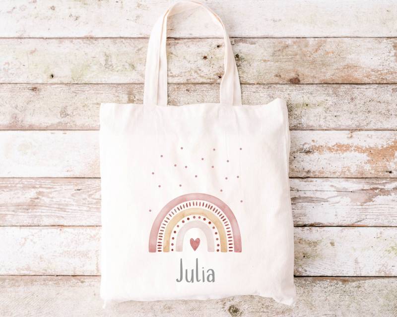 Kindertasche Regenbogen Wunschname Personalisiert Stoffbeutel Turnbeutel Rucksack Sportbeutel Kinderbeutel Geschenke Für Kinder von zuckerputzig