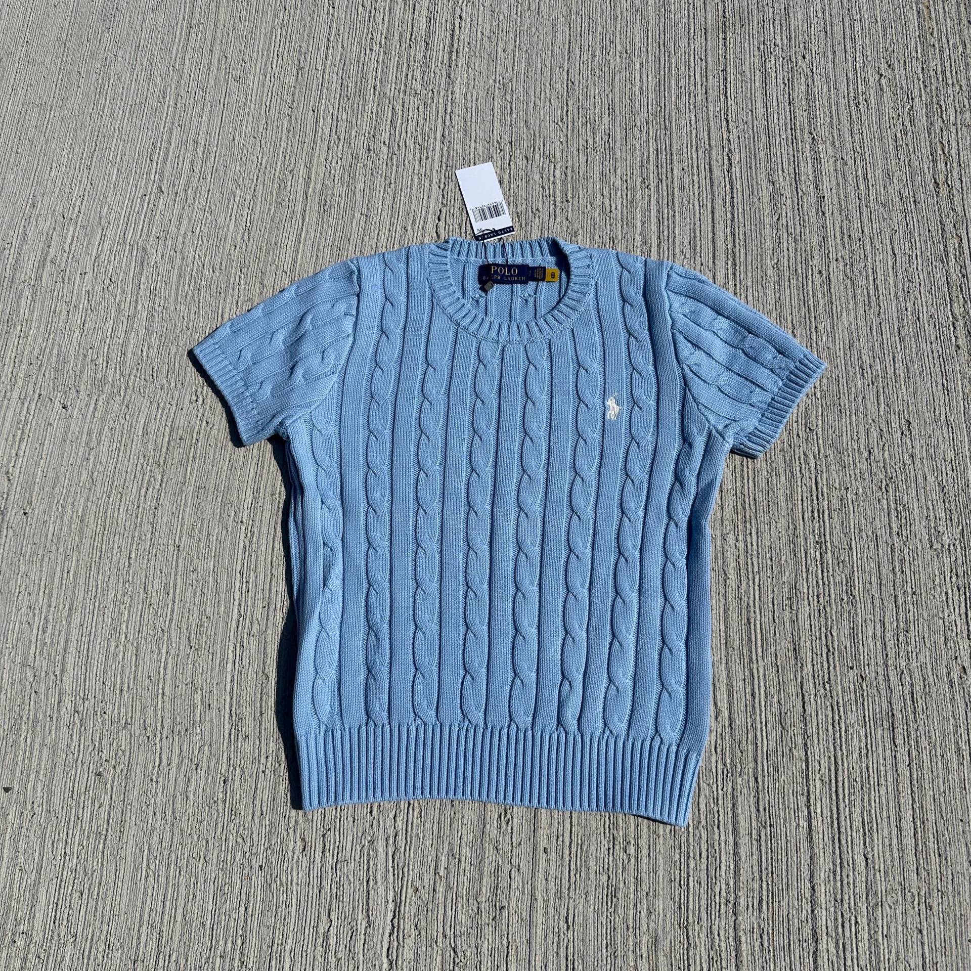 Vintage Polo - Cable Knit Short Sleeve Sweater Women von zumewear