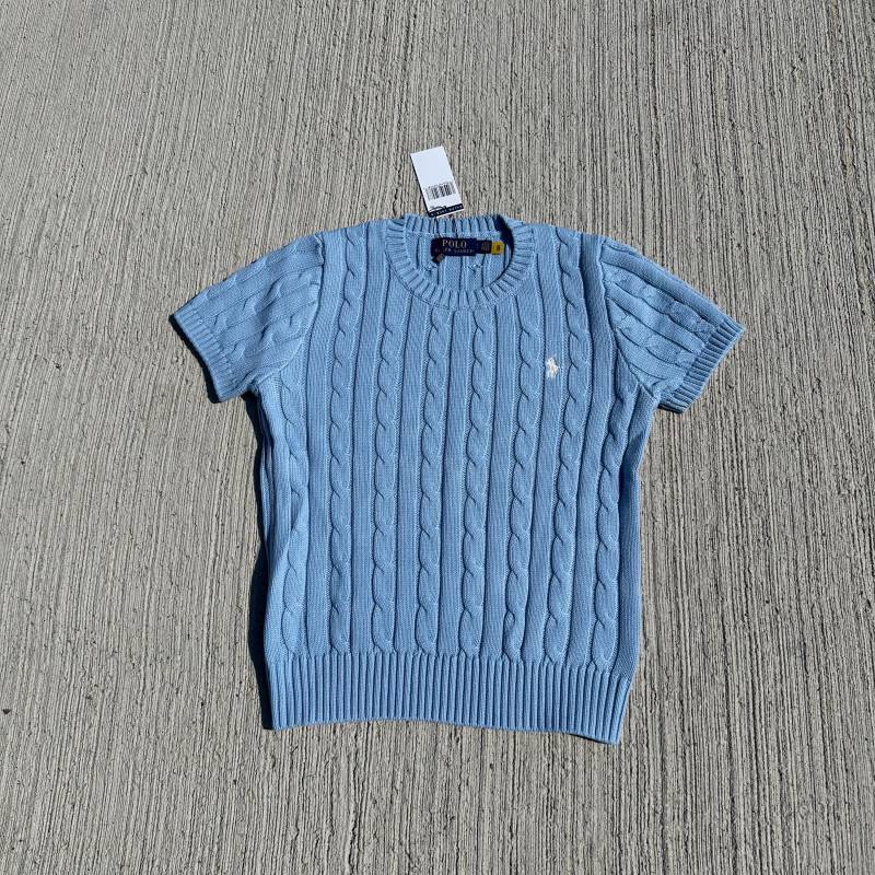 Vintage Polo - Cable Knit Short Sleeve Sweater Women von zumewear