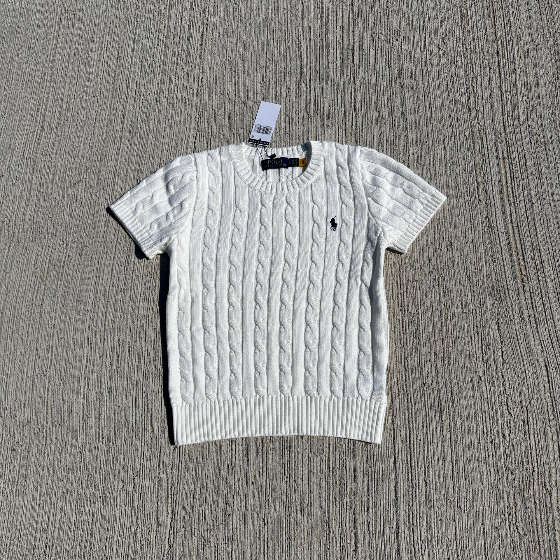 Vintage Polo - Cable Knit Short Sleeve Sweater Women von zumewear