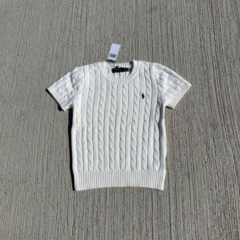 Vintage Polo - Cable Knit Short Sleeve Sweater Women von zumewear