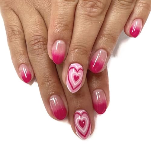 24pcs Kurze Mandelpresse Auf Nägeln Herzdesigns Acryl Vollbezüge Glänzende Künstliche Nägel Maniküre Kunst Für Frauen Einfach Auftragen Nagel 24pcs Kurze Mandelpresse Auf Nägeln Herzdesigns Acryl Vollbezüge Glänzende Künstliche Nägel Maniküre Kunst Für Frauen Einfach Auftragen Nagel von zuousxbs