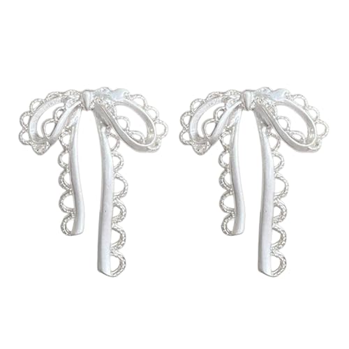 Bequeme Ohrringe Ribbon Bögen Stollen Mit Hohlen Bowknot Legierung Ohrbekleidung Für Mode Frauen Modische Damen Accessoire von zuousxbs