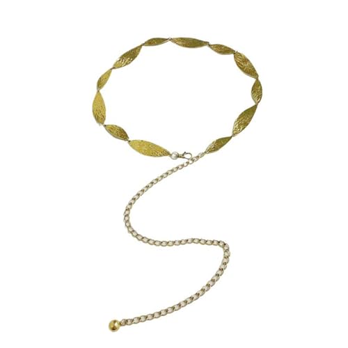 Elegante Blattverbindungs Taillenkette In Robusten Metallmaterialien Mode Accessoire Zum Hinzufügen Von Retro Stilen Zu Frauen Tragen Komfortable Blattaccessoire von zuousxbs