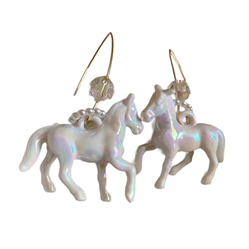 Harz Pferdhaken Ohrringe Mit Perlen Schöne Tierohr Ohrhänger Für Party Tragen Stilvolle Ohrhörer Mode Accessoire Vielseitiger Modeschmuck von zuousxbs