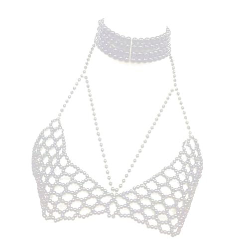 Mehrzweckperlen Verschönerte Körperkette BH BH Beachwear Schmuck Accessoire Für Modische Frauen Damen Täglich Benutzen Perlen Brustkette von zuousxbs