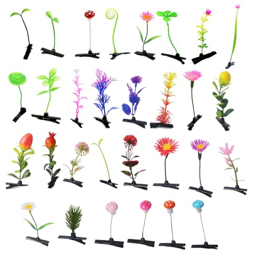Set Von 10 Kindern Haar Barrettes Simulation Pflanzenhaarclip Farbenfrohe Kopfschmuck Ornamente Mode Haare Accessoires von zuousxbs