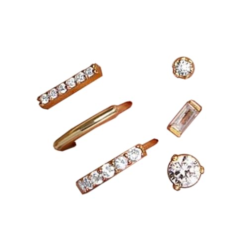 Stylish Gold Small Ohr Hoops Juwely Zögere Goldene Ohrringe Set Für Frauen Elegante Ringe Schmuck Clip Dekoration Ohrringe von zuousxbs