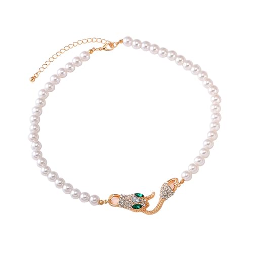 zuousxbs Edgy Pythons Charm Choker Halskette Mit Schwarz Silbernen Zirkon Kubanverbindungskette Für Anime Ästhetische Lookstile Tragen Sie Cuban Link Choker von zuousxbs