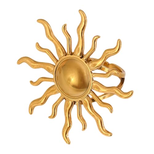 zuousxbs Einzigartige Fingerringe Verstellbare Sonnen/Herzform Eröffnung Stilvoller Auffälliger Schmuck Unisex Mode von zuousxbs