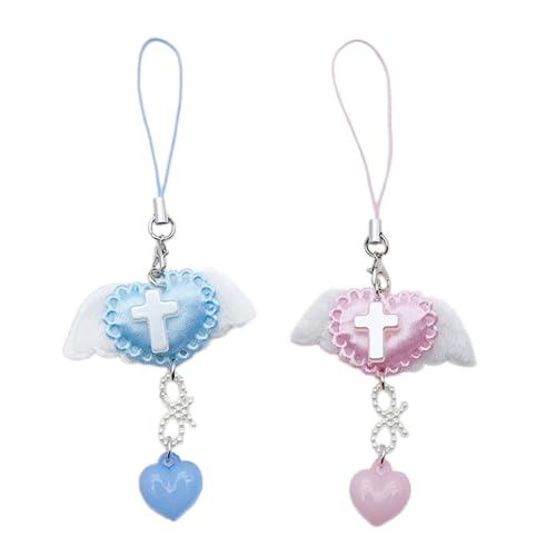 zuousxbs Einzigartiger Schlüsselbund Süßes Telefon Charme Handgefertigter Charme Süßes Telefon Anhänger Stylish Kette Perfekt Für Oder Rucksackschlüsselkette von zuousxbs