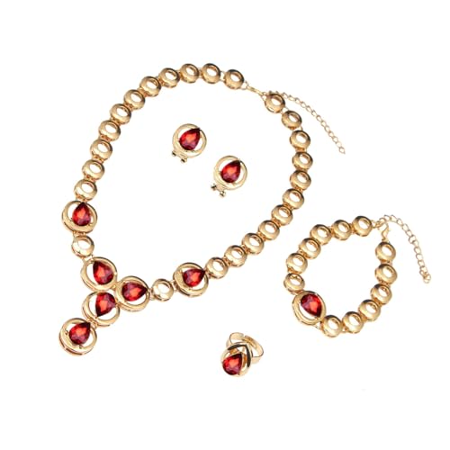 zuousxbs Elegante Kristall Halskette Ohrringe Set Brauthochzeit Schmuck Geeignet Für Die Brauthochzeitsfeier Und Formellen Anlass Für Abschlussballschmuck von zuousxbs
