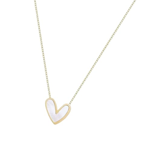 zuousxbs Gold/Silber Farbe Herz Halskette Wasserdichte Kette Choker Verstellbare Länge Neckketten Elegante Tägliche Verschleiß Schmuck Leichte Halskette Für Frauen von zuousxbs