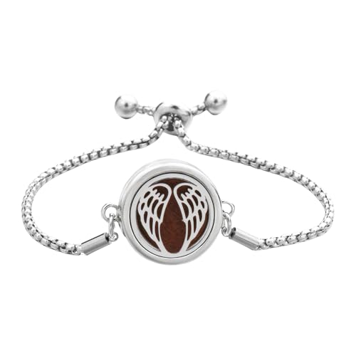 zuousxbs Handgefertigtes Armband Edelstahl Ätherische Öl Diffusor Anhänger Handchain Verstellbare Armbandhain Mode Schmuck Geschenk von zuousxbs