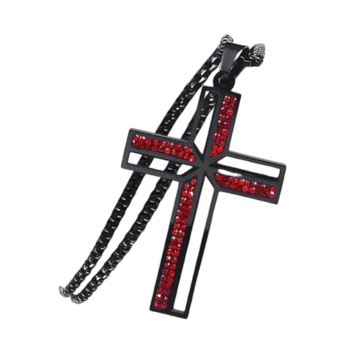 zuousxbs Modisches Katholisches Kruzifix Mit Kristall Halskette Edelstahl Unisex Choker Accessoires Glaube Symbol Schmuck Katholische Kruzifix Halskette von zuousxbs