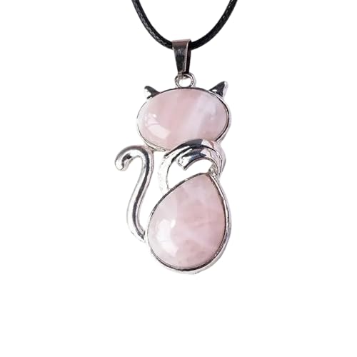 zuousxbs Natürliche Kristallkatzen Anhänger Halskette Zarte Kristallkatzen Anhänger Halskette Mit Spiritueller Symbolik Für Modeliebhaber von zuousxbs