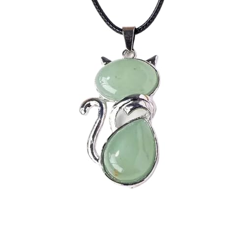 zuousxbs Natürliche Kristallkatzen Anhänger Halskette Zarte Kristallkatzen Anhänger Halskette Mit Spiritueller Symbolik Für Modeliebhaber von zuousxbs