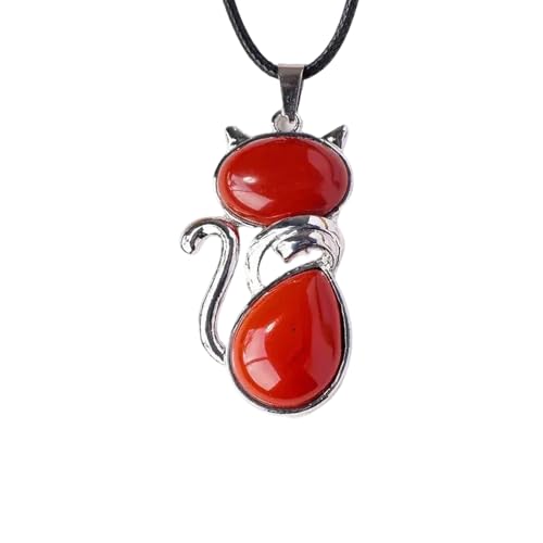 zuousxbs Natürliche Kristallkatzen Anhänger Halskette Zarte Kristallkatzen Anhänger Halskette Mit Spiritueller Symbolik Für Modeliebhaber von zuousxbs