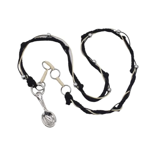 zuousxbs Retro Löffel Charm Halskette Mit Weichem Gewebten Schnur Elegant von zuousxbs