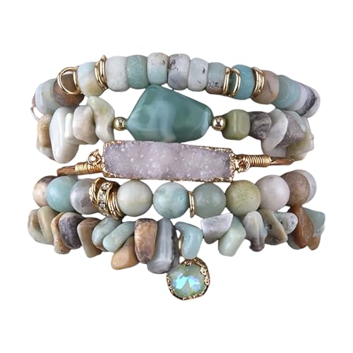 zuousxbs Stylish Armband Handgefertigtes Accessoire Perlen Armband Stein Textur Mode Handgelenk Schmuck Geeignet Für Die Verbesserung Des Willenskraftfestivals Strandzubehör von zuousxbs