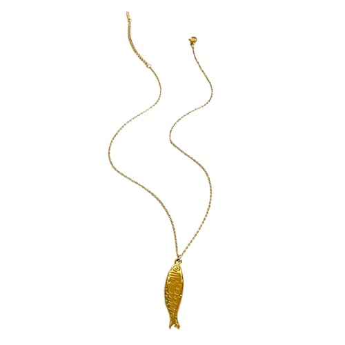 zuousxbs Süßer Fisch Anhänger Halskette Perlen Neckkette Verstellbare Länge Choker Trendy Colarbone Kette Mode Krawatte Handgemachte Perlenkette von zuousxbs