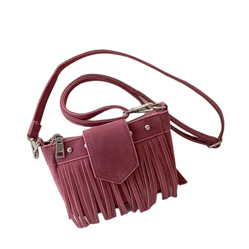 zuousxbs Trendy Kleine Fransen Umhängetasche Für Frauen Mit Reißverschluss Und Verstellbarem Gurt Ethnische Stile Quasten Crossbody Tendy Franse von zuousxbs