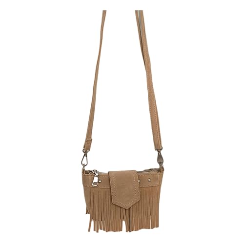 zuousxbs Trendy Kleine Fransen Umhängetasche Für Frauen Mit Reißverschluss Und Verstellbarem Gurt Ethnische Stile Quasten Crossbody Tendy Franse von zuousxbs