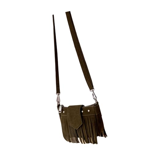 zuousxbs Trendy Kleine Fransen Umhängetasche Für Frauen Mit Reißverschluss Und Verstellbarem Gurt Ethnische Stile Quasten Crossbody Tendy Franse von zuousxbs
