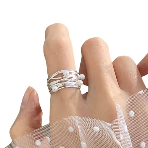 zuousxbs Unregelmäßige Silberfarbe Öffnung Ringe Mode Frauen von zuousxbs