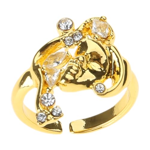 zuousxbs Vintage Charme Porträtmuster Ringe Einstellbare Größen Öffnungsringe Legierung Accessoire Unisex Schmuck Für Trendsetter Tägliche Verschleißring von zuousxbs