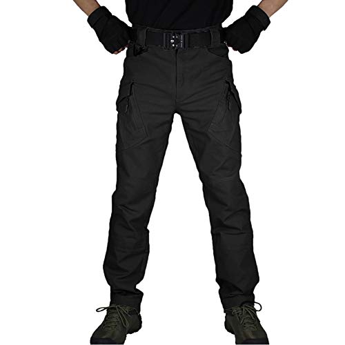 zuoxiangru Herren Tactical Combat Military Hose, Outdoor Work Cargo Freizeithose Cotton Workwear Hose (Schwarz, Tag XXL) von zuoxiangru