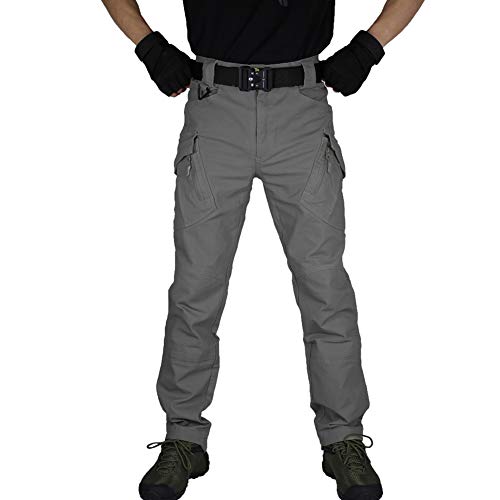 zuoxiangru Herren Tactical Combat Military Hose, Outdoor Work Cargo Freizeithose Cotton Workwear Hose (Grau, Tag XL) von zuoxiangru