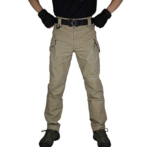 zuoxiangru Herren Tactical Combat Military Hose, Outdoor Work Cargo Freizeithose Cotton Workwear Hose (Khaki, Tag 3XL) von zuoxiangru