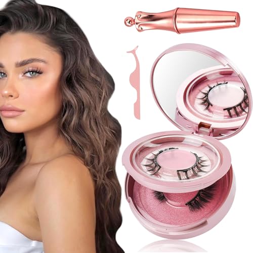 Magnetische Wimpern, Natural Look Magnetic Lashes, No Glue Magnetic Eyelashes, With Out Eyeliner Clear Band Lashes Wispy Lashes Look Like Extensions Magnetic Eyelashes with Applicator (2 Pairs) von zurabini