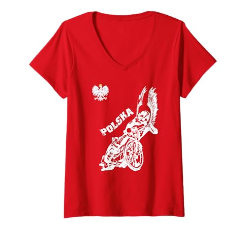 Damen zuzel Polska DWUSTRONA CZERWONA T-Shirt mit V-Ausschnitt Damen zuzel Polska DWUSTRONA CZERWONA T-Shirt mit V-Ausschnitt von zuzel Polska DWUSTRONA