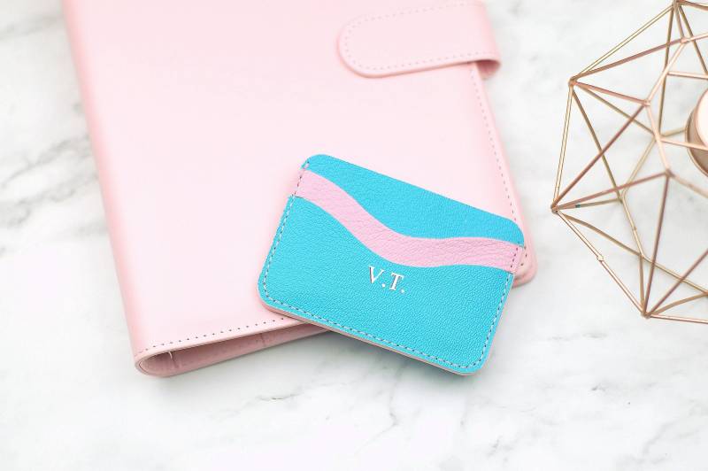 Personalisierter Leder-Kartenhalter Bunte Schlanke Brieftasche von zweby